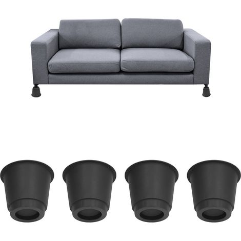 Runde, schwarze Kunststoff-Erhöhungsgleiter mit 12,7 cm Durchmesser für Bett-, Tisch-, Schrank-, Sofa- und Möbelbeine. (1/5)