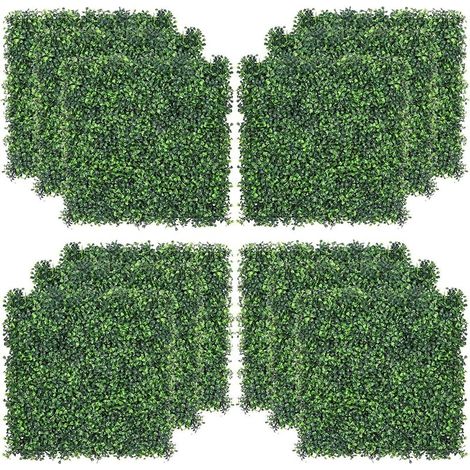 Lot de 6 panneaux muraux en haie de buis artificiels 50 x 50 cm (1/5)