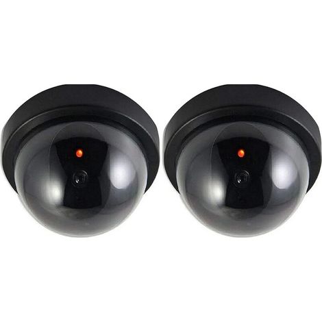 Caméra Dummy Caméra dôme Intérieur et Extérieur de sécurité avec Lampe Rouge LED Clignotante pour Les Entreprises Magasins Accueil 2 Pack Lefou (1/5)