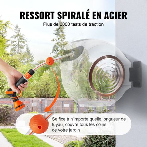 Enrouleur Tuyau Arrosage Mural 35 m x 12 mm Support Pivotant (1/5)