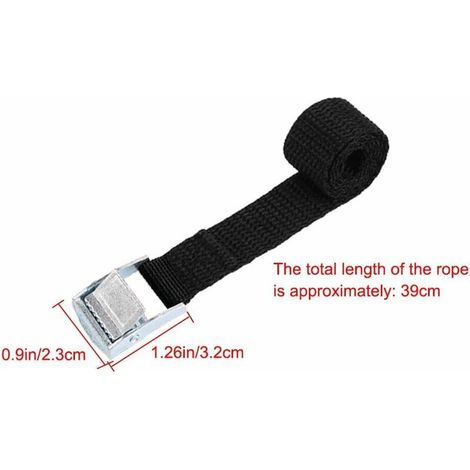 10pcs Sangle d'arrimage 239CM Kit de Fixation pour Moto/ Voiture/ Porte Vélo Sangle de Serrage Charge Maximale 500 kg - Noir (1/4)