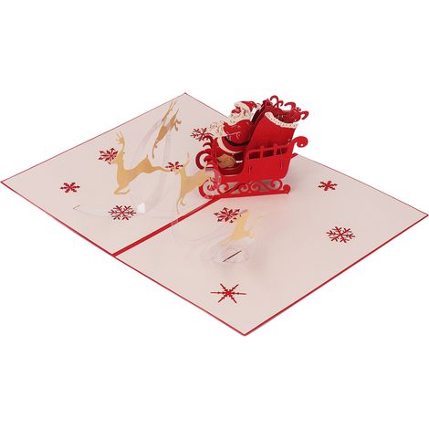 Carte de Noël 3D artisanale avec cerf gravé, carte pop-up 3D pour écrire des vœux, kit de 3 cartes de vœux décoratives, idéal pour souhaits de fêtes (1/5)