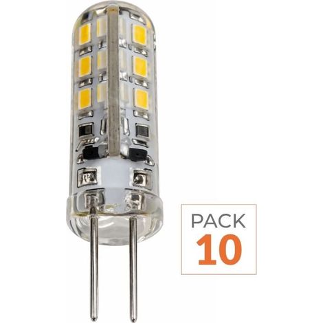 Pack de  10 - Ampoule LED G4 2W 12V SMD2835 24LED 360° - Blanc Chaud 2300K - 3500K - SILAMP