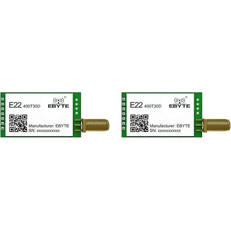 2 modules LoRa EBYTE E22-400T30D 433 MHz, émetteurs-récepteurs RF LoRa 30 dBm 1 W, longue portée 10 km, module UART DIP avec port série (1/5)