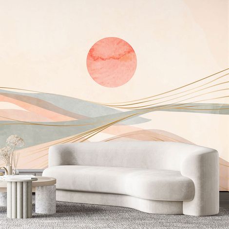 Papier peint panoramique - Paysage Boho - 130 cm x 55 cm (1/4)