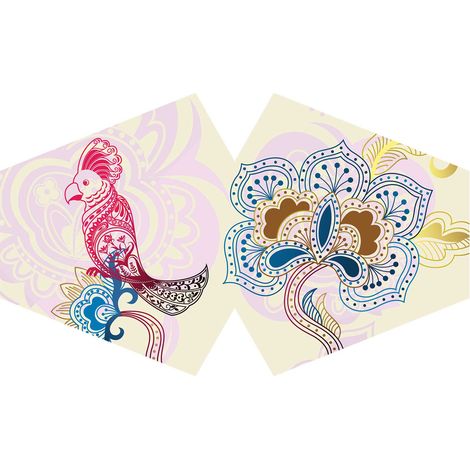 Couvre-visage mode réutilisable - Mandala Parrot (Adulte)- Vendu par 1 (1/3)