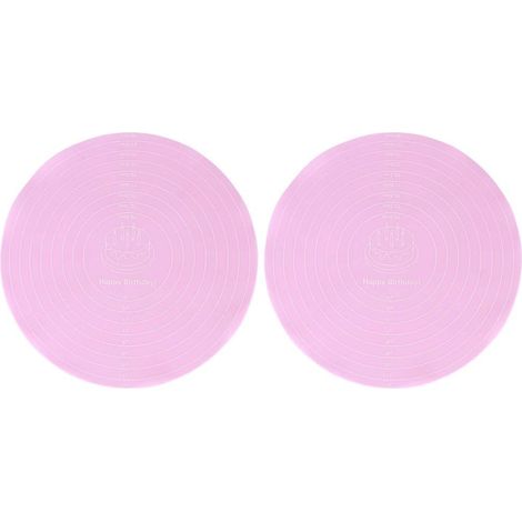 Lot De 2 Tapis De Pétrissage Ronds Antiadhésifs En Silicone, Tapis De Pâte à Pâtisserie, Doublure De Feuille De Tampon De Pâtisserie Pour Support De Plateau Tournant à Gâteau (diamètre: Env. 30 Cm) (1/5)