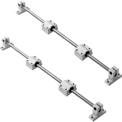 Tige de rail linéaire CNC 8 mm x 400 mm avec 2 axes linéaires et bloc de roulement SC8UU pour imprimante 3D (1/5)