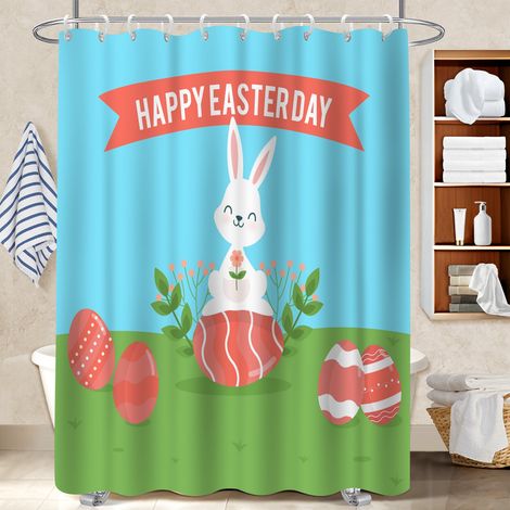Rideau de bain en polyester 180x180 fluide voile de douche pour jeune couple emménageant (1/5)