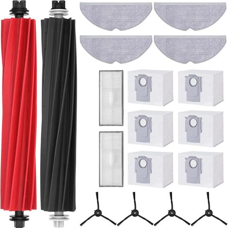 Ensemble 17 pièces pour Roborock S8 Pro Ultra – 6 sacs à poussière, brosse principale, 4 brosses latérales, 2 filtres, 4 chiffons (1/4)