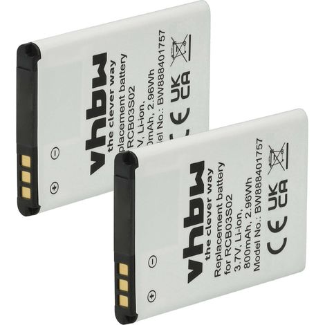 vhbw 2x Akku kompatibel mit Swisstone BBM 615, BBM 625 Handy Smartphone Senioren Telefon (800 mAh, 3,7 V, Li-Ion) (1/5)