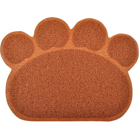 1 Tapis Pour Chat En Forme De Patte 40x30 Cm Antidérapant Pvc Doux Litière