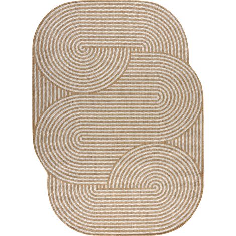 ORGANIC 1835 Sisalteppich Geometrisch Ecru / natur – moderne unregelmäßige Form beige 120x170 cm