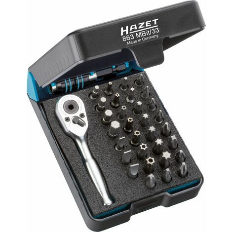 HAZET Jeu d'embouts hexagonaux pleins 6,3 mm (1/4 pouce) à six pans creux, cruciforme PH, inviolable TORX, rainure, profilé PZ (1/5)