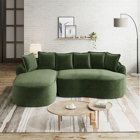 Sofá cama modular con chaise longue chenilla OKMYHOME (1/5)