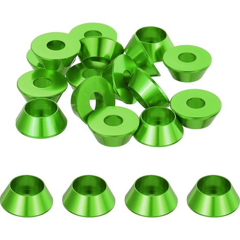 20 Pièces Rondelles à Tête Fraisée, Rondelles de Tasse M5 x 14 mm, Rondelle Fraisée, Rondelle Boulon En Aluminium Pour vis à tête, tige filetée, Accessoires Mécaniques, Vert (1/5)