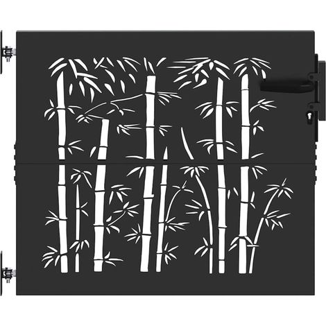 Porte de Jardin Noir 85 x 175 cm Acier peint par poudre (1/5)