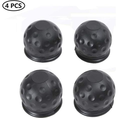 Couvercle de boule d'attelage de 4 pièces 50mm, boule d'attelage de barre de remorquage en caoutchouc noir(caoutchouc) (1/5)