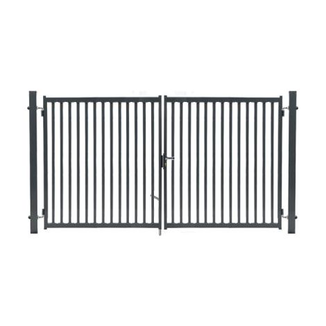 Portail Barreaudé Gris JARDIPLUS - Largeur 4m - 2 mètres (1/4)