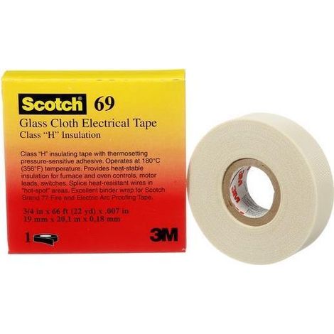 nastro isolante elettrico in vetroresina bianco 19 mm x 33 m