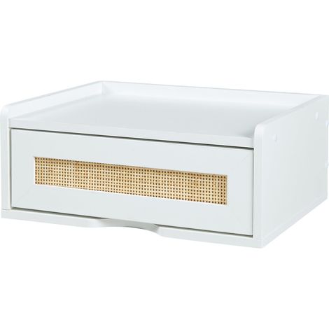 Estantería de diseño atemporal para salón o dormitorio mueble de almacenaje de pared 40 x 30 x 17 cm aspecto ratán blanco 030011258 (1/4)