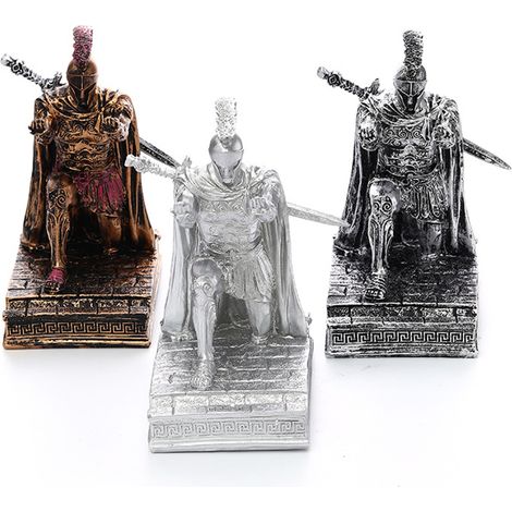 1 pièce Ofiedx Statue de chevalier romain exécutif Porte-stylo Ornement de bureau W288-BR (1/5)