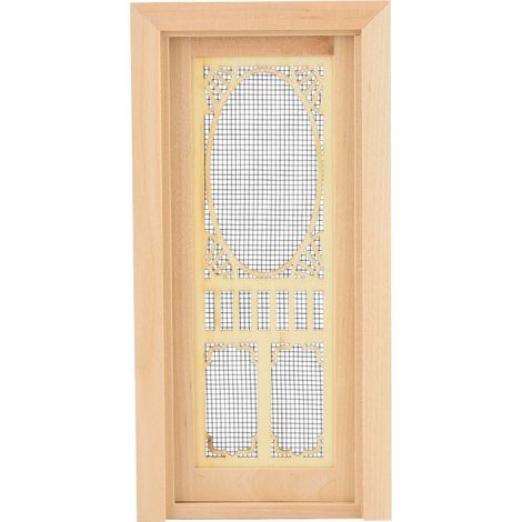 Hohle Miniatur-Holztür im Maßstab 1:12 für Puppenhäuser, dekoratives Zubehör (1/5)
