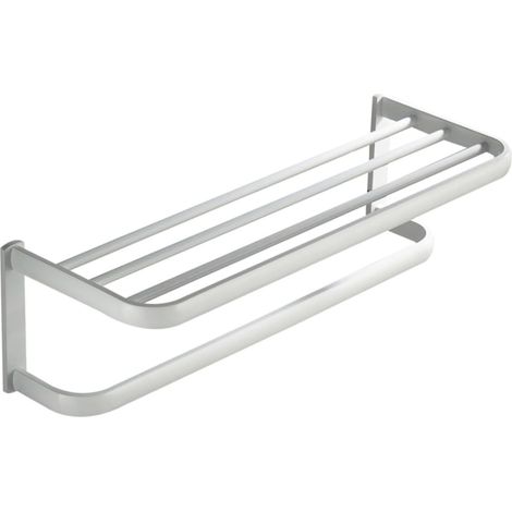 Porte-Serviettes Mural 58Cm en Laiton Support de Serviette de Bain Design Simple et Moderne Installation Facile pour Salle de Bain Rangement Pratique Finition en Peinture Blanche (1/5)