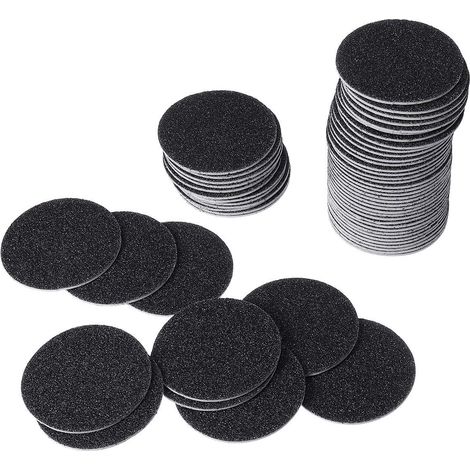 Disque Abrasif - 60 Pièces - Grain 180 - Diamètre 43 mm - Pour Appareil de Polissage ou de Soins des Pieds - Autoadhésif (1/5)