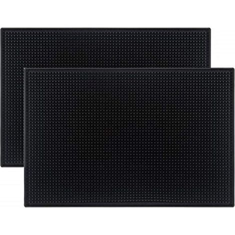 Lot de 2 tapis noirs de 45 x 30 cm pour barre en caoutchouc (1/4)