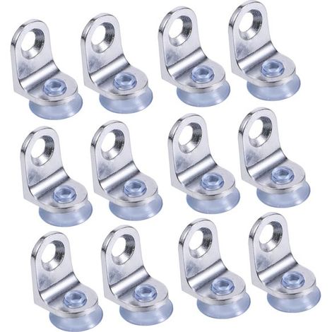 12 staffe per mensole, staffe angolari per mensole, staffe per mensole da armadio, staffe angolari per mensole, supporti universali per mensole con ventose, lega di zinco argento, 22 x 16,5 x 14 mm pe (1/5)