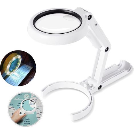 Handheld Magnifier, 5X 11X Tabletop Magnifier with Folding Stand, for Office, Jewelry, Newspapers, Reading, Watch Repair, Crafts (1/5)