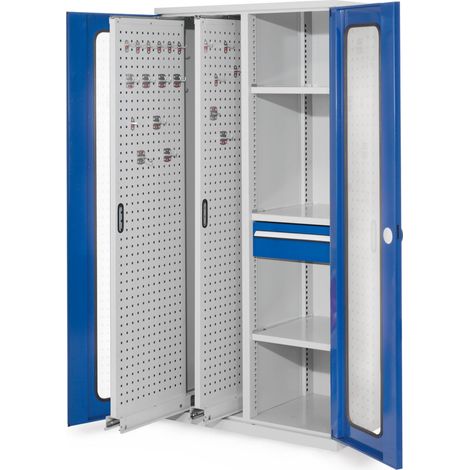 Kappes ®RasterPlan Vertikalschränke 1950x1000x600mm Modell 82 Sichtfenstertüren enzianblau