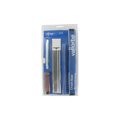 Blister Vallorbe Comprenant Trois Limes Rondes ø 3/16'' (4,8 Mm) Pour Chaînes .325'', Une Lime Plate, Un Porte Lime, Un Manche E