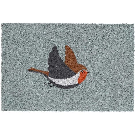 Paillasson en fibres de coco Rouge gorge 60 x 40 cm