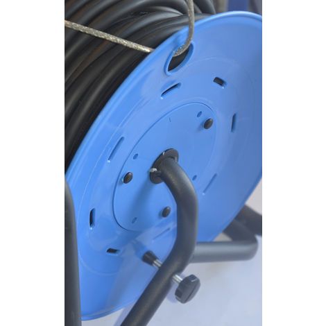 Enrouleur électrique 4 prises 40m H07RN-F 3G2.5mm² – Protection enfants IP44 – Disjoncteur thermique – Système anti-twist – I-Watts