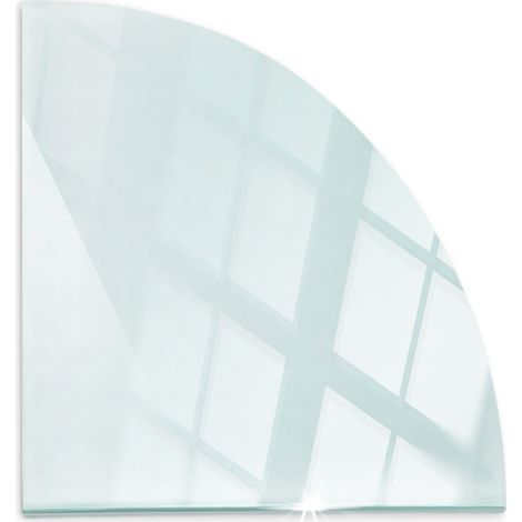 Plaque de Verre pour Cheminée 100x100 Revêtement de Sol Plancher Plaque de Base de Foyer Pare-feu Protection Contre Etincelles Quart de Cercle Clair