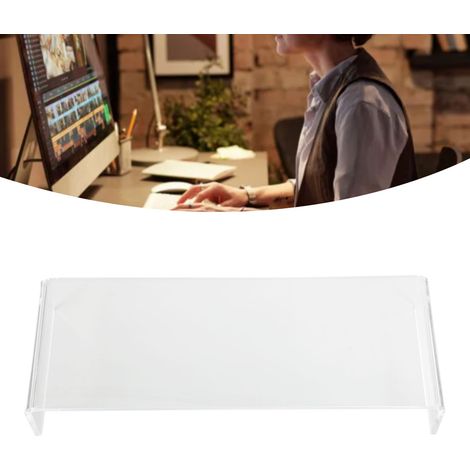 PC-Ständer aus transparentem Acryl – Entlastet Nacken und Augen – 8,9 cm hoch – Tragkraft: 22,7 kg – Platzsparend auf dem Schreibtisch (1/5)