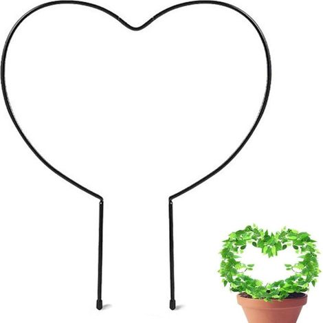 Tuteur pour plantes grimpantes d'intérieur en métal en forme de cœur, facile à utiliser et à ajuster.