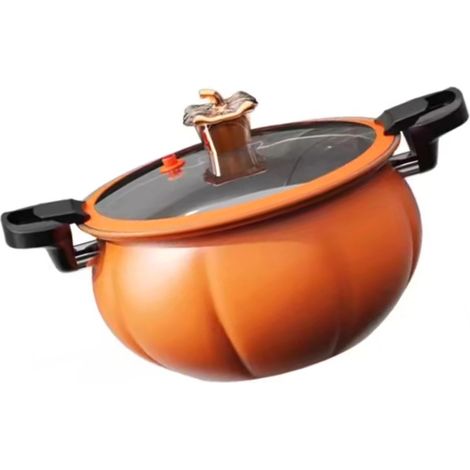 Marmite en pierre médicale, grande capacité, excellente étanchéité, couvercle en silicone anti-brûlure, multi-usages, orange, 24 cm / 9,4 pouces (1/5)