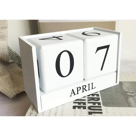 Calendrier de bureau vintage, calendrier perpétuel en bois vintage, décoration de bureau en bois, calendrier décoratif en bois, décoration de bureau pour la maison (1/5)