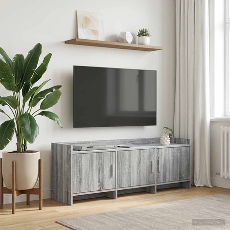 vidaXL Meuble TV 130 x 33 x 47 cm Sonoma gris Bois d'ingénierie (1/5)