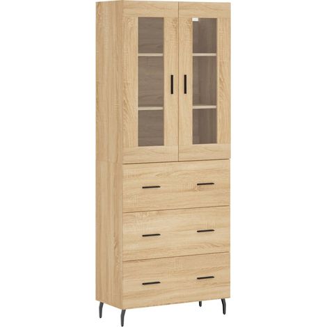 Aparador-cómoda-mueble-organizador-cocina-salón-salón-comedor-alto-Sonoma-695x34x180cm-madera-ingeniería-marrón-020034114