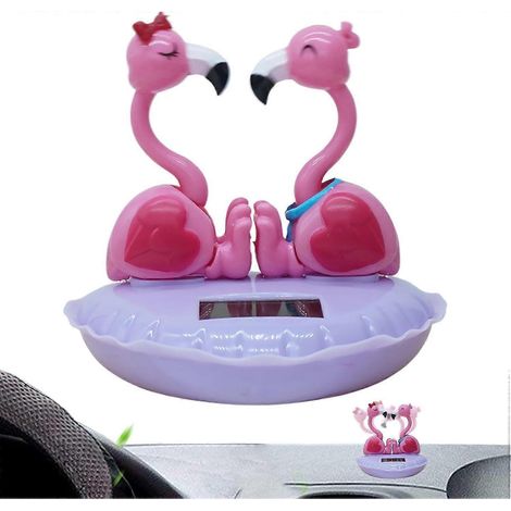 Flamants roses solaires dansants et agitables, figurines dansantes à suspendre au tableau de bord de voiture, décoration solaire pour tableau de bord de voiture (1/5)