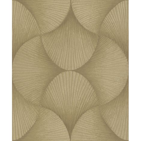 Rasch Vliestapete Muster Grafik Sky Lounge gold metallic 10,05 x 0,53 m Wandtapete