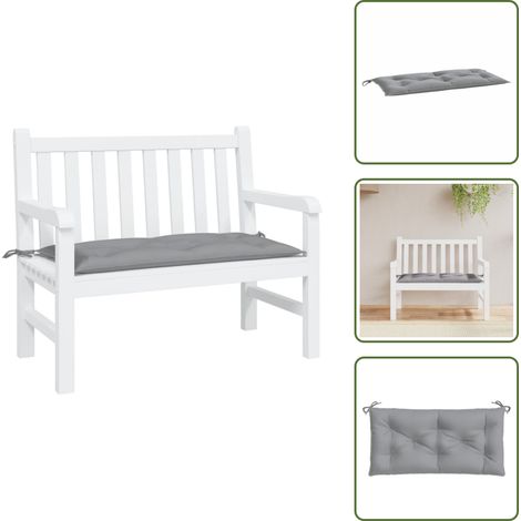 Gartenbank-Auflage Grau 100x50x7 cm Oxford-Gewebe - Sitzkissen - Gartenkissen - Oxford-Gewebe - Wasserabweisend - Grau