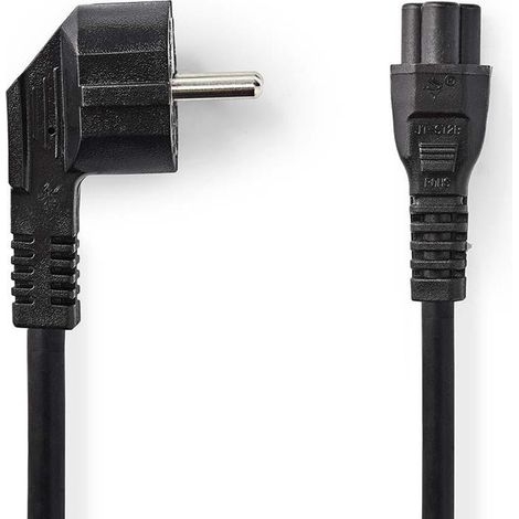 Cable de alimentacion conector de alimentacion macho iec 320 c5 en angulo recto niquelado 200 metros redondo pvc negro caja