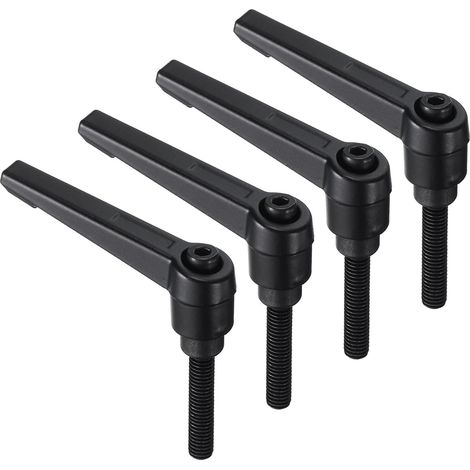 Lot de 4 Poignées à levier M6 x 30 mm Acier au carbone Noir Mécanisme verrouillage rapide Alliage de zinc Machines industrielles (1/5)