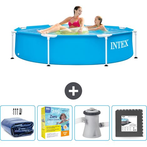 Piscine Intex Cadre Rond - 244 x 51 cm - Bleue - Incluse Accessoire CB10 (1/5)