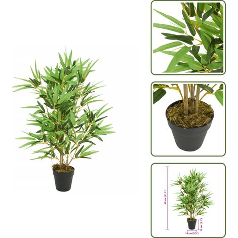 Árbol de bambú verde - vidaXL Árbol de bambú artificial con 368 hojas verde 80 cm - Planta de bambú
